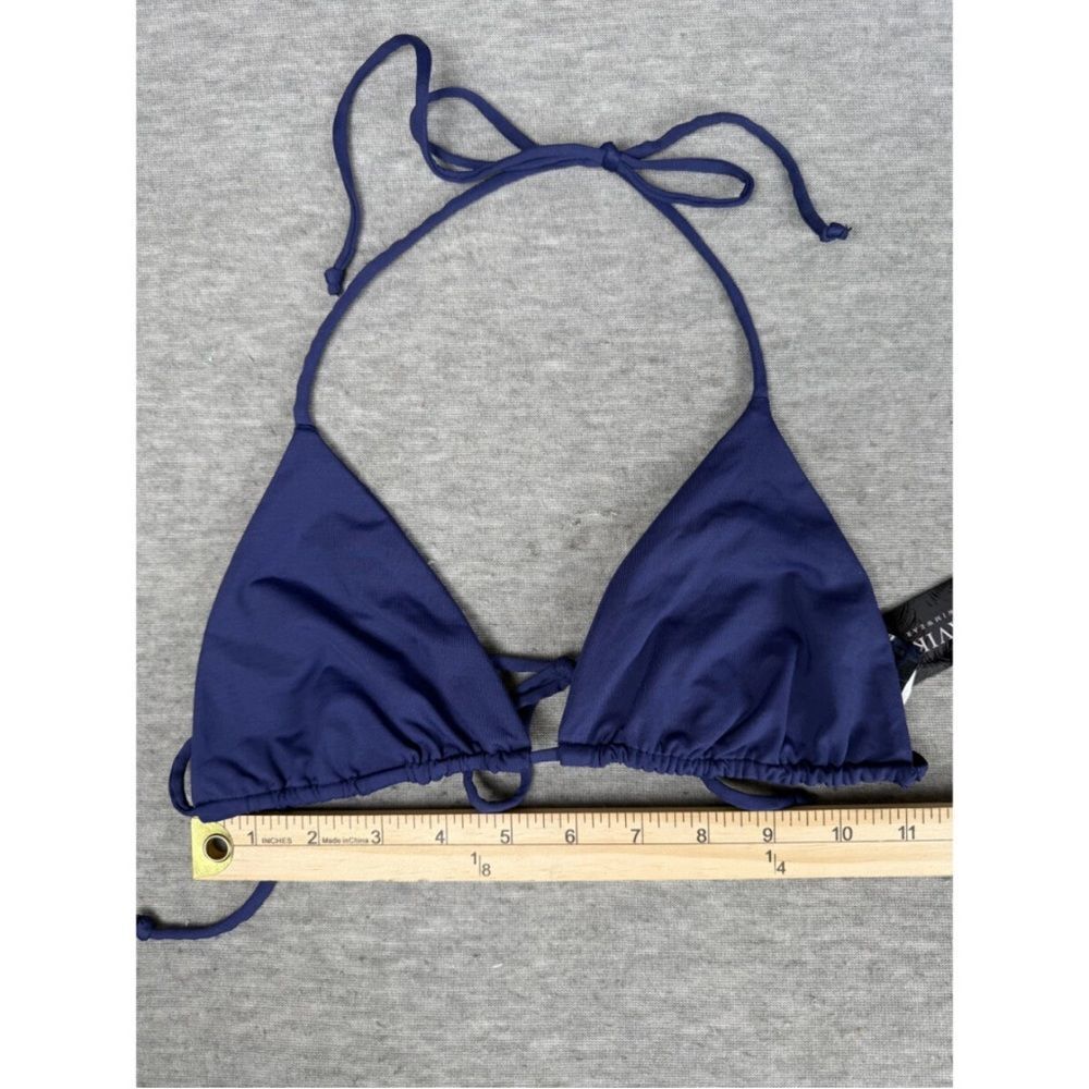 Tavik Halter Triangle Bikini Top Women's Medium Navy Blue Stretch Beach Swimwear - Picture 4 of 5
